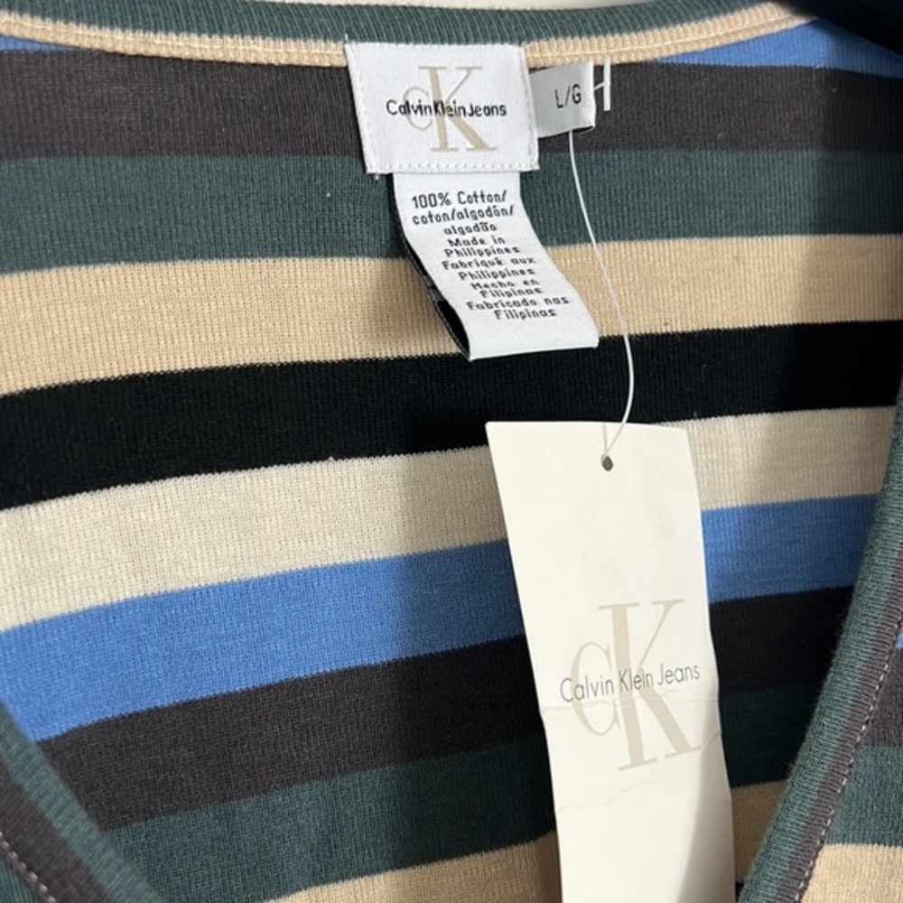 CALVIN KLEIN STRIPED LONG SLEEVE SHIRT‎ - Picture 3 of 5